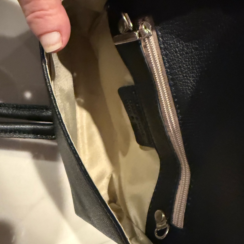 🌺Black Italian Leather Handbag from Rome Italy🌺🌺 - Picture 4 of 12